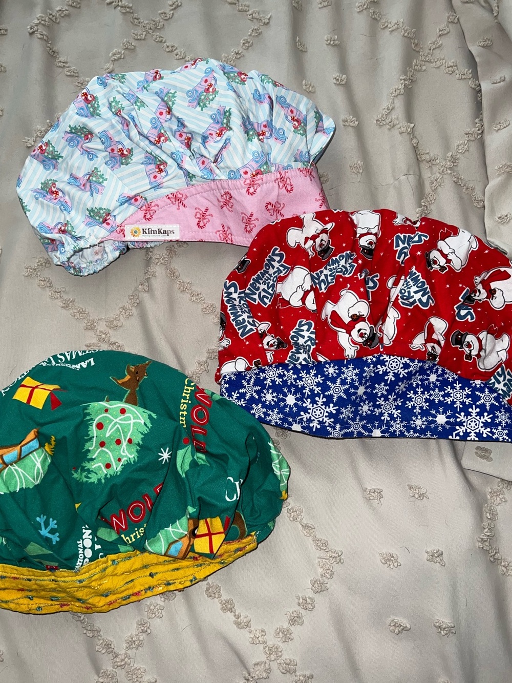Christmas Bouffant Scrub Caps